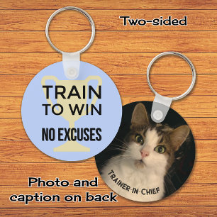 Chaveiro Azul motivado por fotografia de uma citação despor