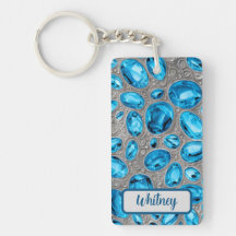 Chaveiro Azul Topaz e Prata inspirada (05)