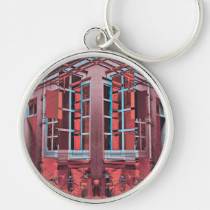 Chaveiro Azul vermelho Copenhaga janelas de reflexão arte