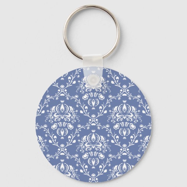 Chaveiro Azul-Violeta e Damasco Branco (Frente)