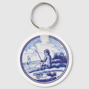 Chaveiro Azulejo azul tradicional holandês