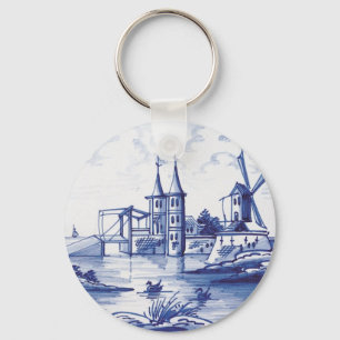 Chaveiro Azulejo azul tradicional neerlandês