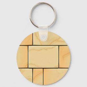 Chaveiro Azulejo de Mármore Amarelo Dourado Padrão Luxuoso