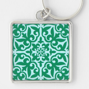 Chaveiro Azulejo marroquino - turquesa e aqua