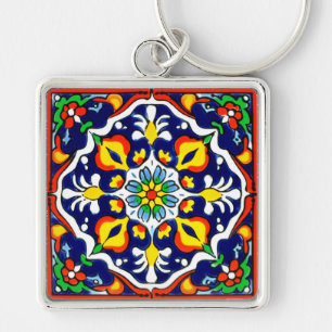 Chaveiro Azulejo mexicano Talavera Terracotta nº 3