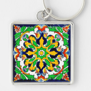 Chaveiro Azulejo mexicano Talavera Terracotta nº 4