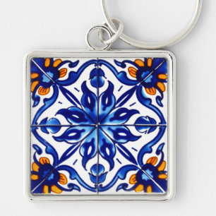 Chaveiro Azulejo mexicano Talavera Terracotta nº 8