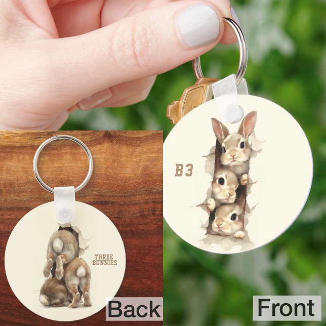 Chaveiro B3 Three Bunnies 3D Illusion  (Criador carregado)