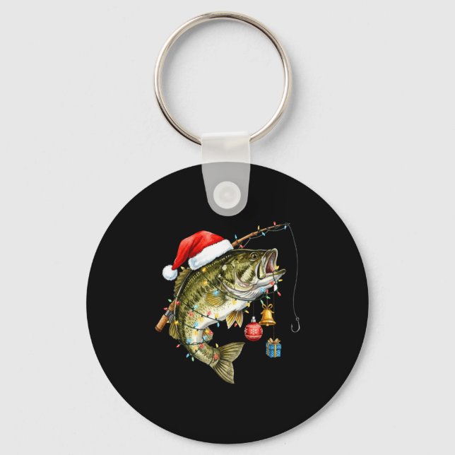 Chaveiro B Fish Festive Lights Christmas Funny Fishing Long (Frente)