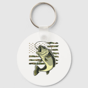 Chaveiro B Peixe Pescaria EUA Bandeira Americana Camuflagem