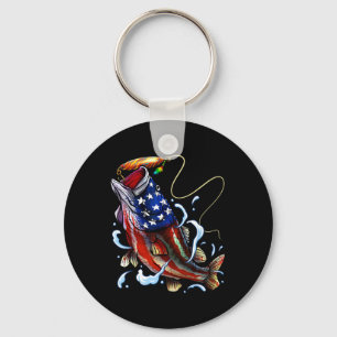 Chaveiro B Pesca Peixe Bandeira Americana Pai Quarto De Jul