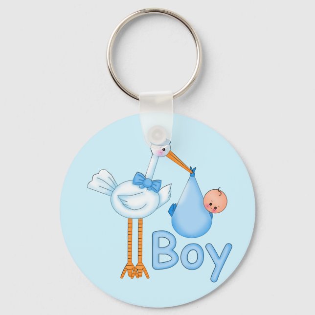 Chaveiro Baby Boy com Stork (Frente)