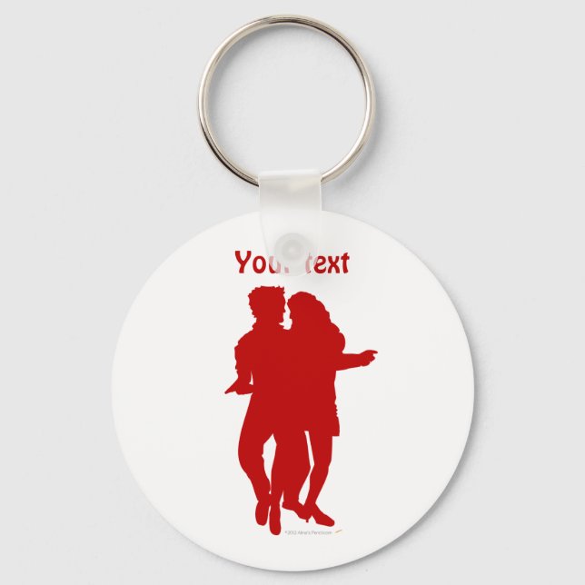 Chaveiro Bachata Latino Dançarinos Silhouette Personalizado (Frente)