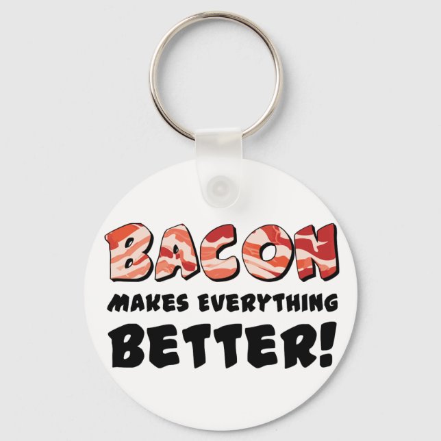 Chaveiro Bacon melhora tudo (Frente)