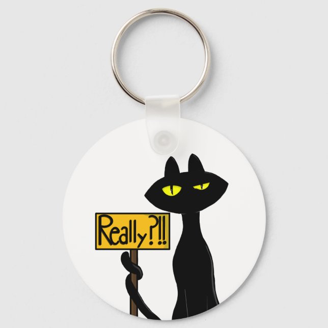 Chaveiro Bad Boogie -O Gato- "Sério?!!" pulseiras engraçada (Frente)