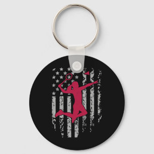Chaveiro Badminton American Flag Patriotic Segundo grau Spo