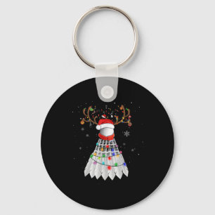 Chaveiro Badminton Ball Santa Hat Cute Xmas Pajam