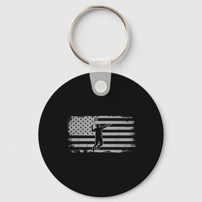 Chaveiro Badminton com Lançamento de Bandeira Americana (Frente)