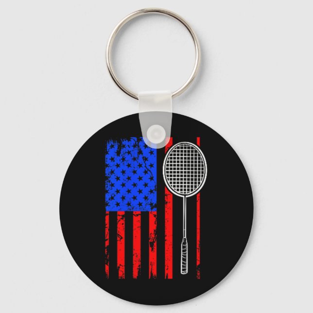 Chaveiro Badminton da Bandeira Americana (Frente)