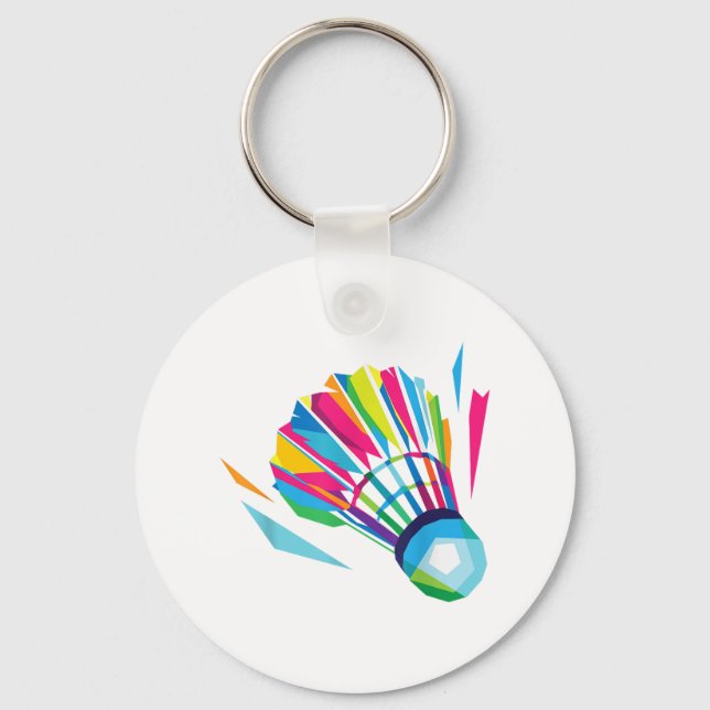 Chaveiro Badminton Game Shuttle Esporte Badminton Pop Art (Frente)