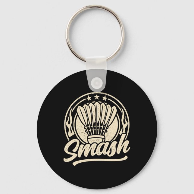 Chaveiro Badminton Graphic Badminton Player Shuttle Sports (Frente)