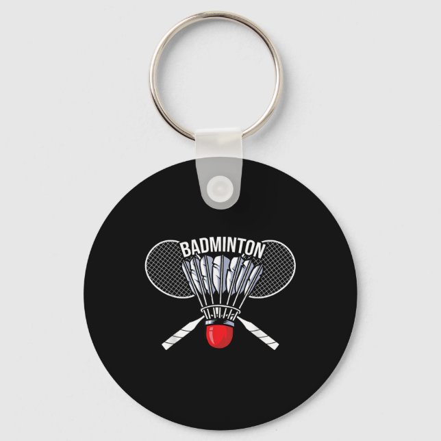 Chaveiro Badminton Graphic Badminton Player Shuttle Sports (Frente)