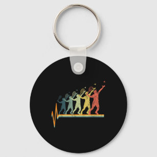 Chaveiro Badminton Heartbeat Vintage Retro Gift