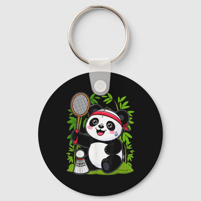 Chaveiro Badminton Panda Escavado - Engraçado Shuttle Ani (Frente)