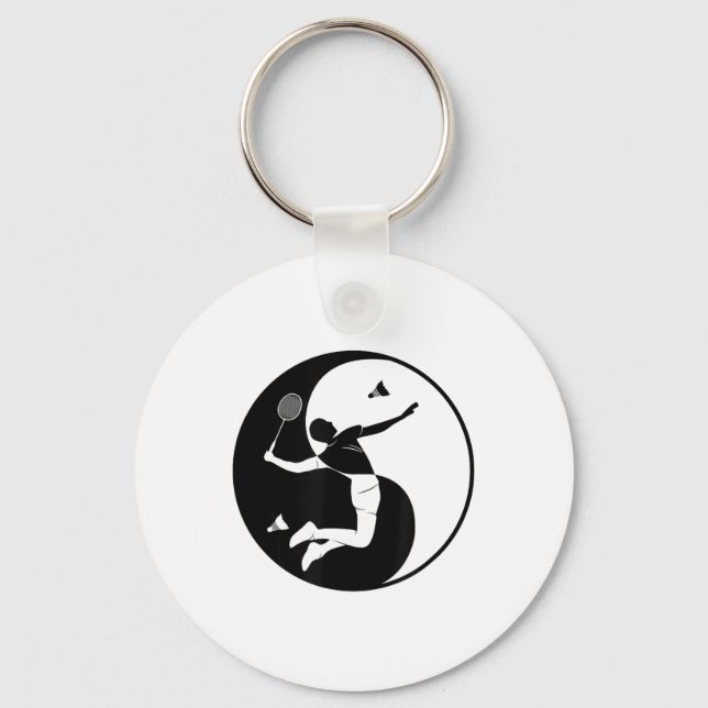 Chaveiro Badminton-player Game Shuttle Yin-yang Símbolo Bad (Frente)