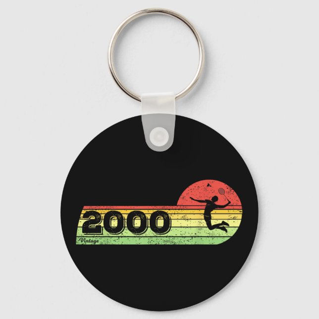 Chaveiro Badminton-player Vintage 2000 Birthday Shuttle Bad (Frente)