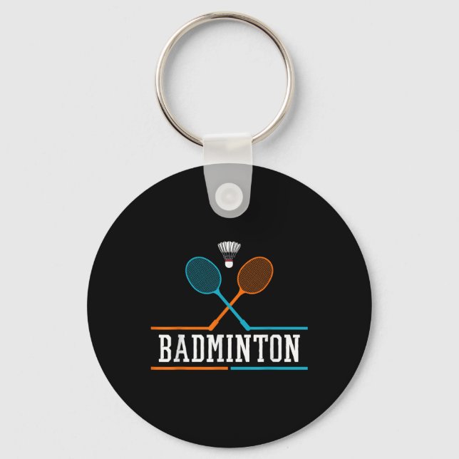 Chaveiro Badminton Racket Shuttle Team Treinador Badminton  (Frente)