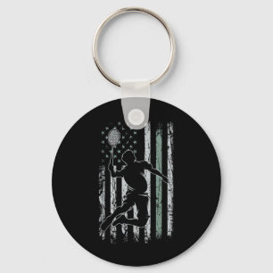 Chaveiro Badminton Retro Usa Flag Shuttle 4 De Julho Badmi