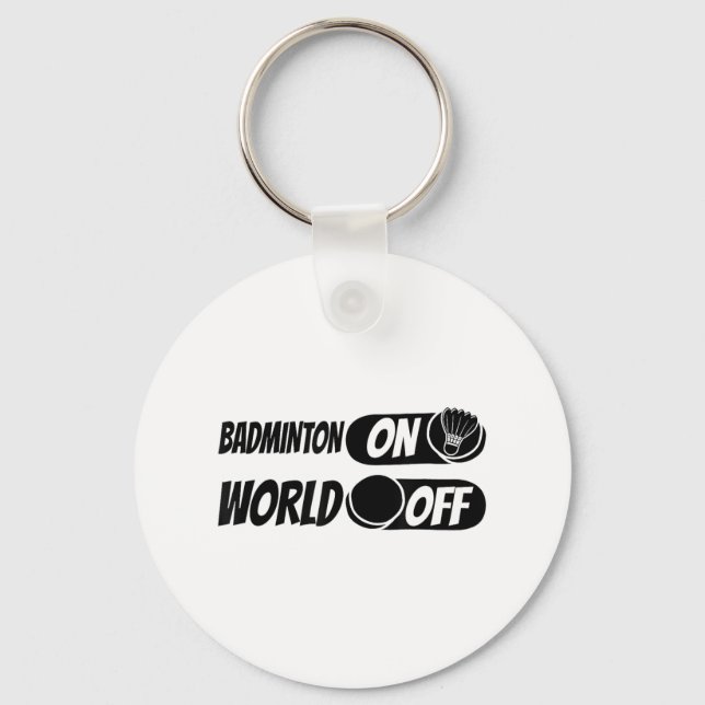 Chaveiro Badminton Shuttle Racket - Equipe Badminton No Mun (Frente)