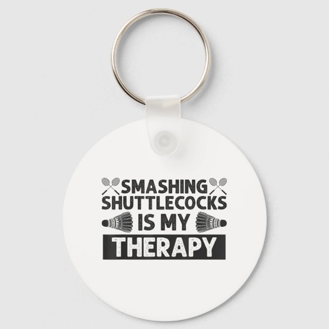 Chaveiro Badminton Smashing Shuttles Racquet Sport (Frente)