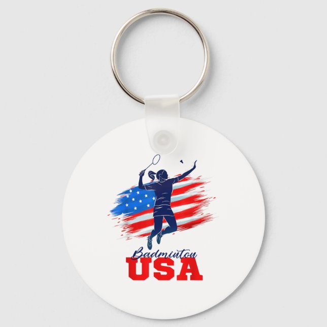 Chaveiro Badminton United USA Support Team American Flag Sp (Frente)
