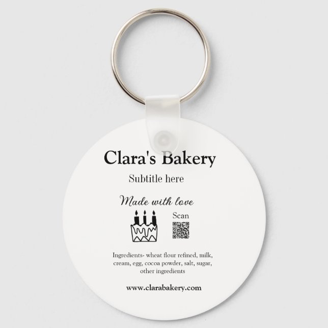 Chaveiro Bagaço de padaria adiciona ingredientes feitos com (Frente)