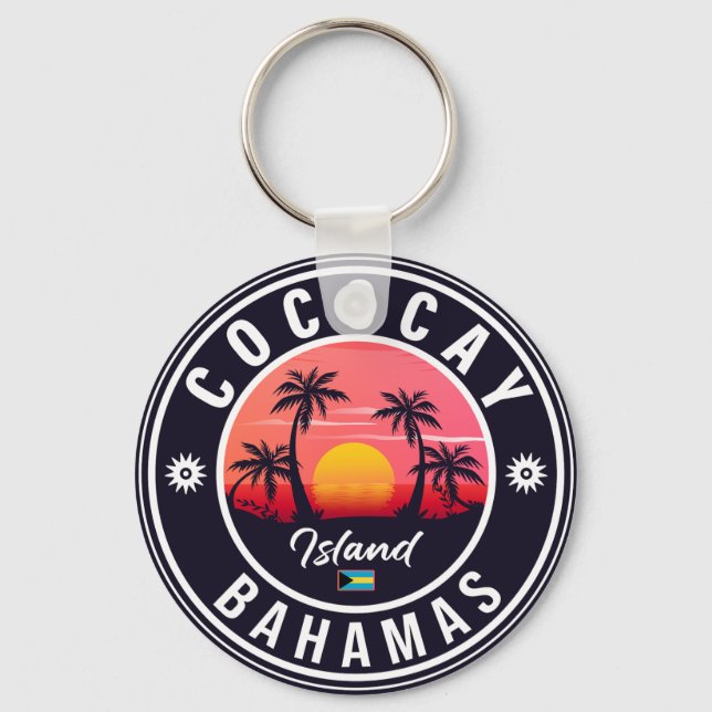 Chaveiro Bahamas de Coco Cay Retro Souvenirs 80s (Frente)