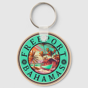 Chaveiro Bahamas Freeport Retro Sunset Viagem Souvenir 50