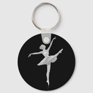 Chaveiro Bailarina em customizável de prata e preto