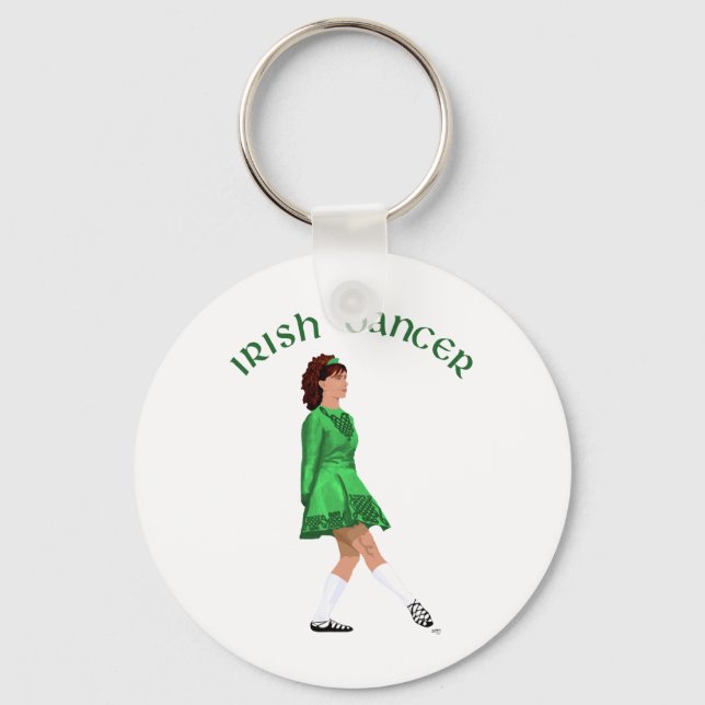 Chaveiro Bailarino Irlandês de Sapato Macio em Verde (Frente)