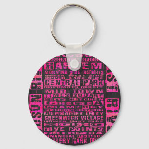 Chaveiro Bairros de NYC Rosa Quente