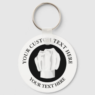 Chaveiro Bakery Chef Hat Custom Text Logo Icon Keychain