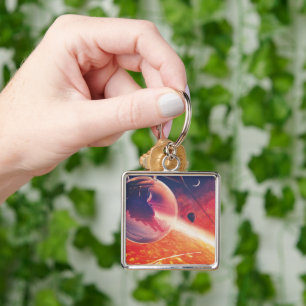 Chaveiro Balão de Ar Quente Espacial 55 Cancri Paisagem Inf