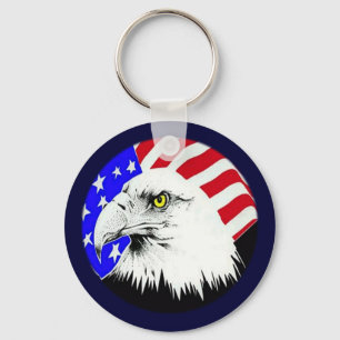 Chaveiro Bald Eagle e a bandeira americana