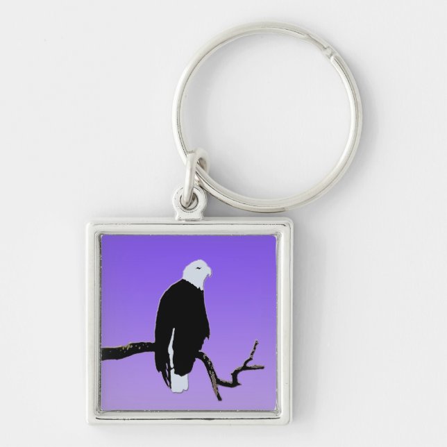Chaveiro Bald Eagle em Sunset - Arte original sobre a vida  (Frente)