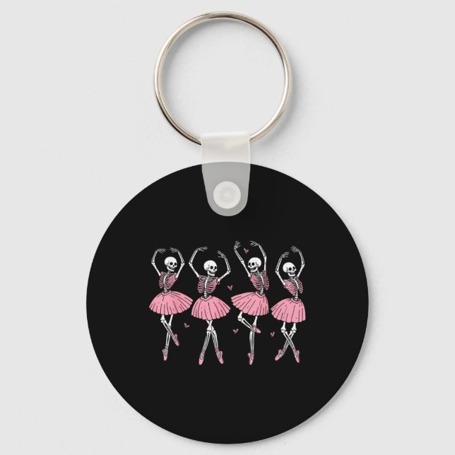 Chaveiro Balé de Skeleton Ballerinas Dança Cuta Halloween (Frente)
