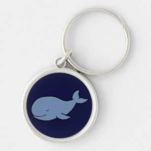 Chaveiro baleia azul-branca