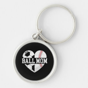 Chaveiro Ball Mãe Camisa Coração Engraçado Baseball Soccer