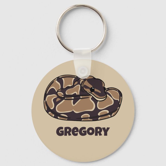 Chaveiro Ball Python Cobra, Brown e Tan Personalizados (Frente)