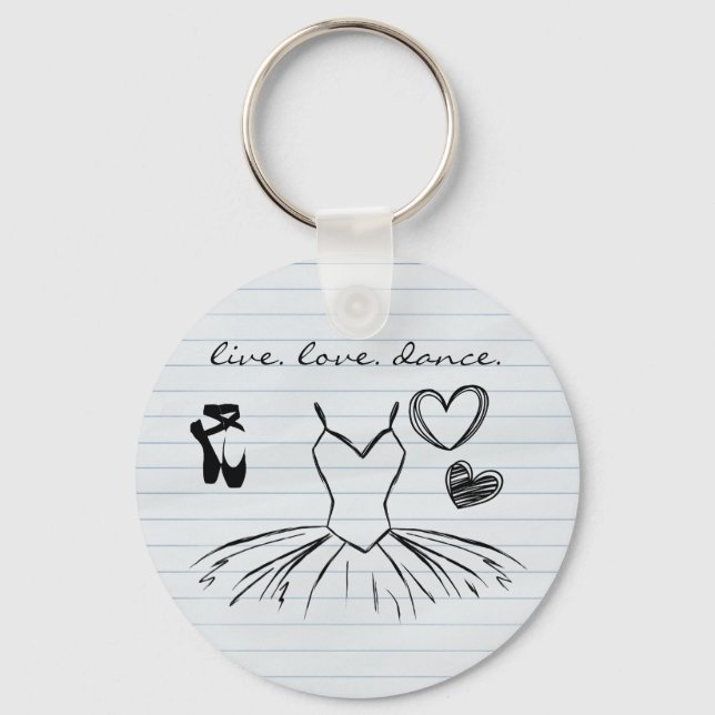 Chaveiro Ballerina Dance Doodles e Balé de Papel para Noteb (Frente)